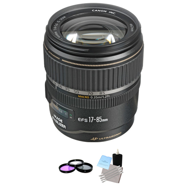 Canon EF-S 17-85mm F/4.0-5.6 IS USM Lens + UV Kit & Cleaning Kit Bundle