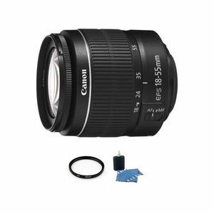 Canon EF-S 18-55mm f/3.5-5.6 III Lens + UV Filter & Cleaning Kit Bundle