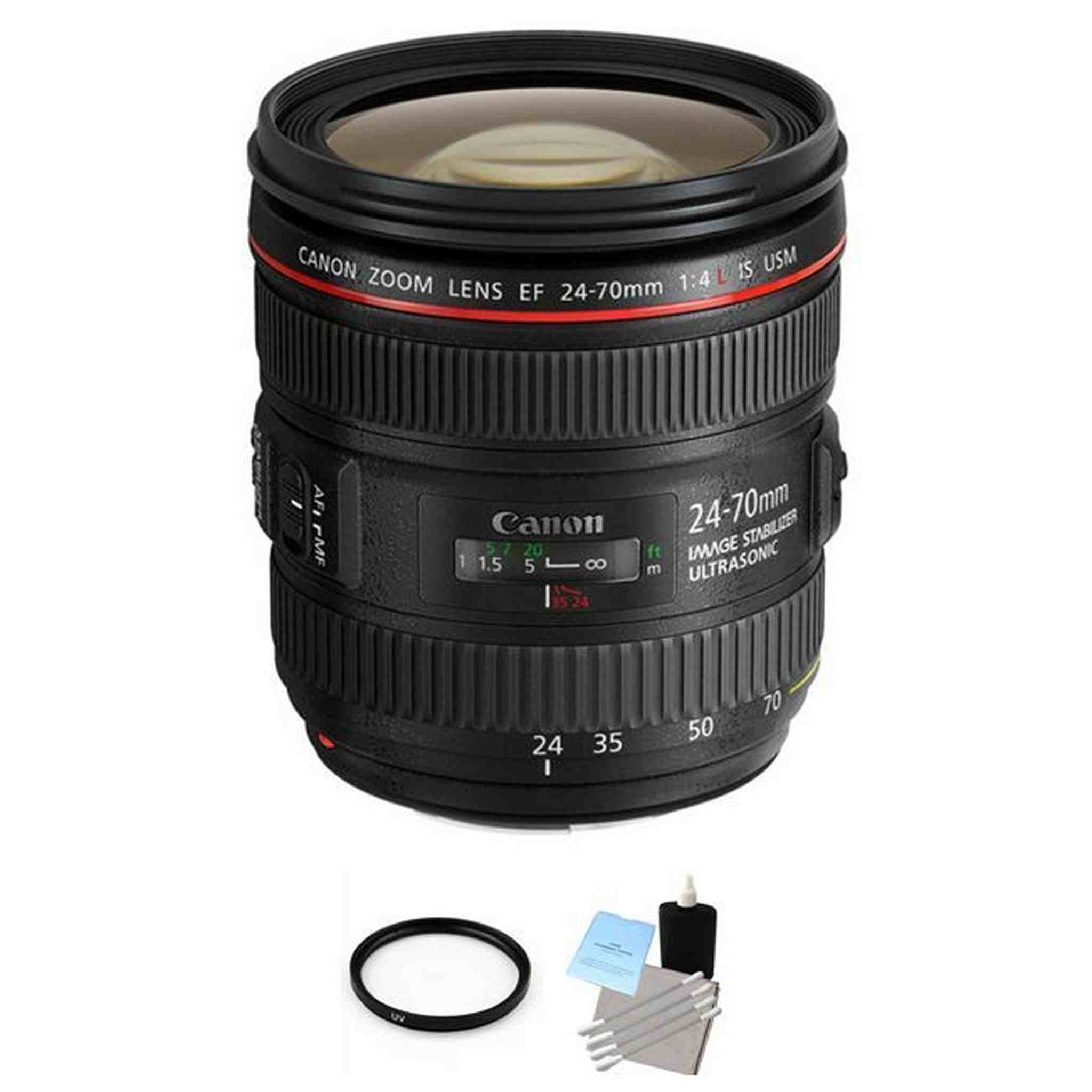 Canon EF 24-70mm F/4.0 USM L IS Lens + UV Filter & Cleaning Kit Canon