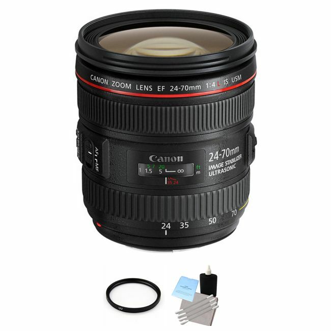 Canon EF 24-70mm F/4.0 USM L IS Lens + UV Filter & Cleaning Kit