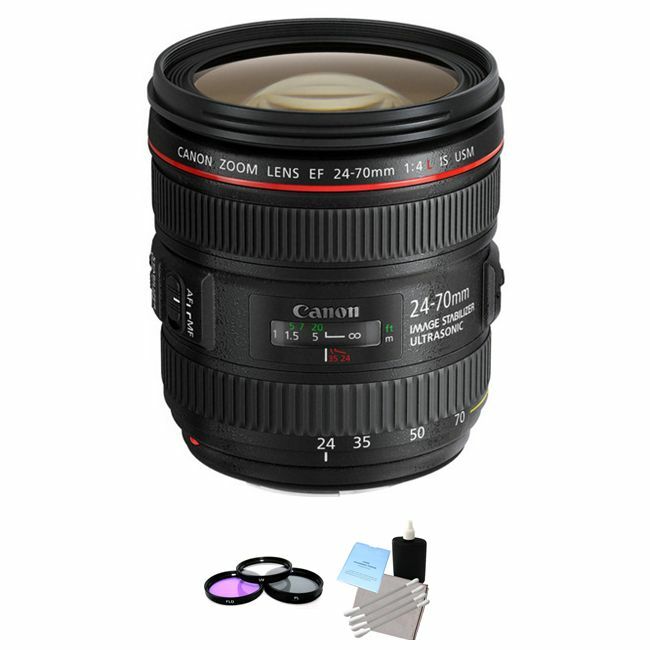 Canon EF 24-70mm F/4.0 USM L IS Lens + UV Kit & Cleaning Bundle