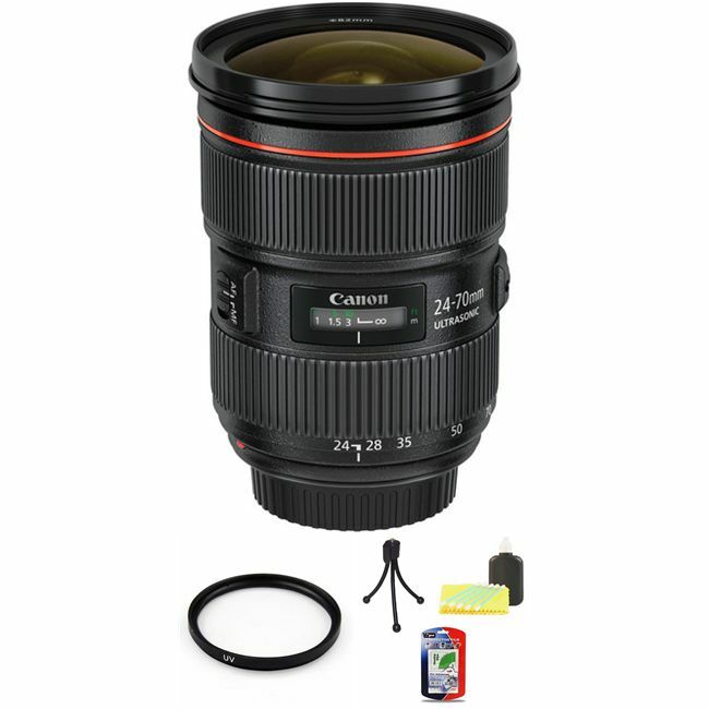 Canon EF 24-70mm F/2.8 II L USM Lens + UV Filter & Cleaning Kit Base Bundle