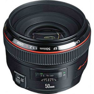Canon EF 50 mm F/1.2 L USM Lens + UV Filter & Lens Cleaning Kit