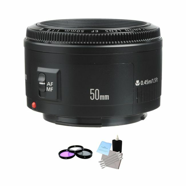 Canon EF 50mm f/1.8 II Autofocus Lens + UV Kit & Cleaning Kit