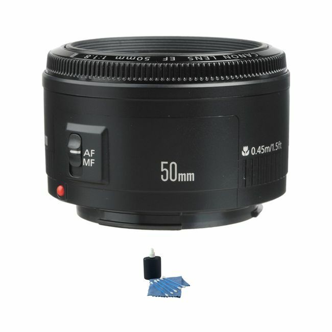 Canon EF 50mm f/1.8 II Autofocus Lens w/Cleaning Kit Bundle
