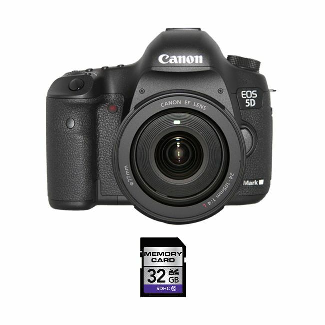 Canon EOS 5D Mark III DSLR Camera w/24-105mm Lens & 32GB SDHC Card Bundle