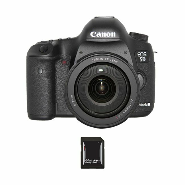 Canon EOS 5D Mark III DSLR Camera w/24-105mm Lens & 64GB SDXC Card Bundle