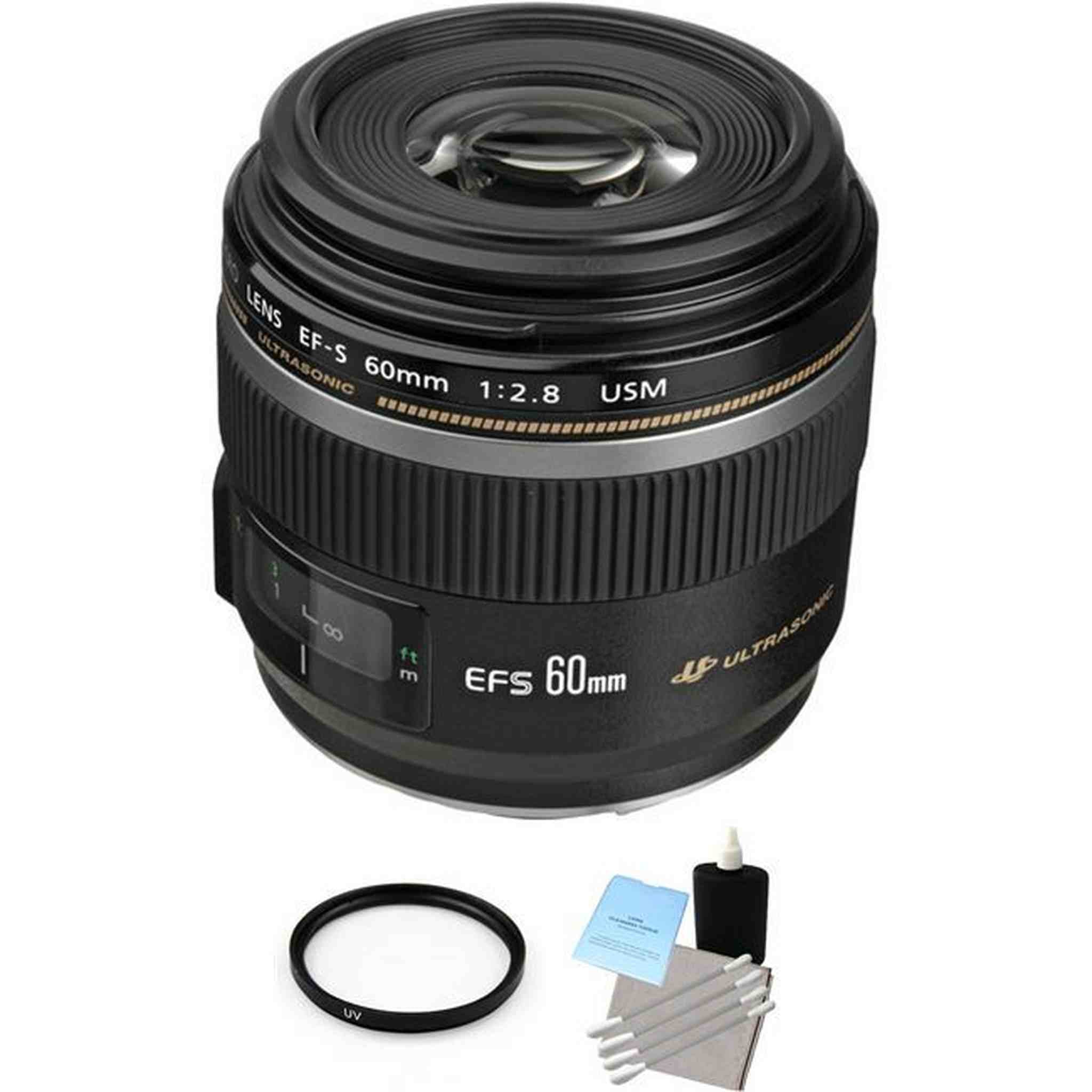Canon EF-S 60 mm F/2.8 USM Lens + UV Filter & Cleaning Kit