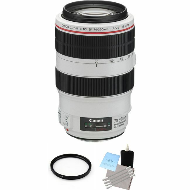 Canon EF 70-300mm F/4.0-5.6 L IS USM Lens + UV Filter & Cleaning Kit