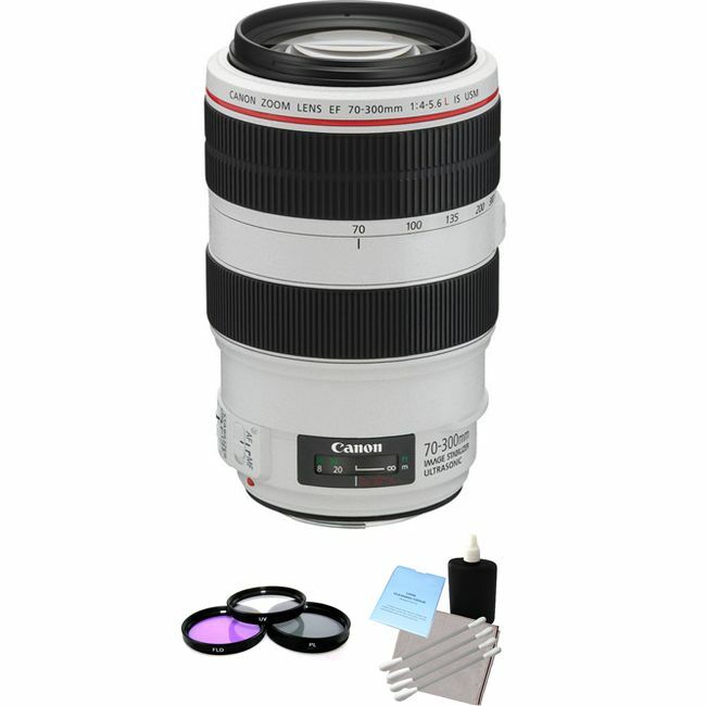 Canon EF 70-300mm F/4.0-5.6 L IS USM Lens + UV Kit & Cleaning Kit