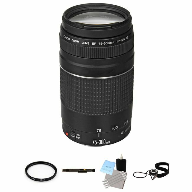 Canon EF 75-300mm f/4.0-5.6 III Autofocus Lens Base Bundle