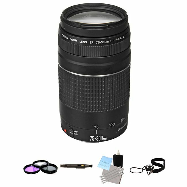 Canon EF 75-300mm f/4.0-5.6 III Autofocus Lens Starter Bundle