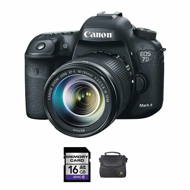 Canon EOS 7D Mark II DSLR Camera w/18-135mm Lens + 16GB & Case Bundle