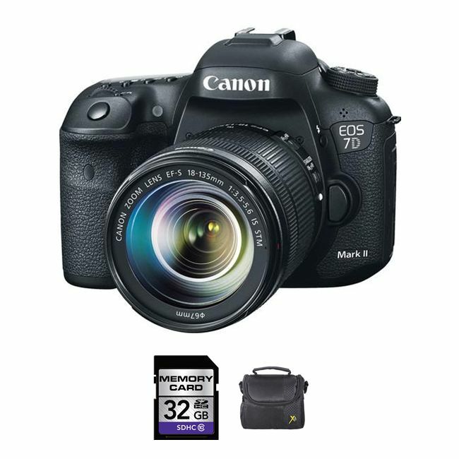 Canon EOS 7D Mark II DSLR Camera w/18-135mm Lens + 32GB & Case Bundle