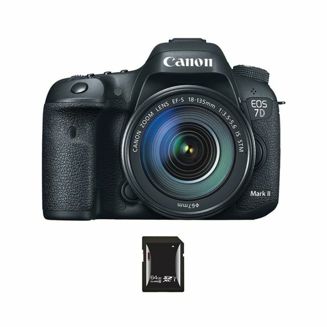 Canon EOS 7D Mark II DSLR Camera w/18-135mm Lens & 64GB SDXC Card Bundle