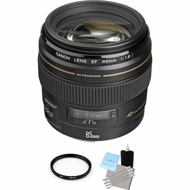 Canon EF 85mm F/1.8 USM Lens + UV Filter & Cleaning Kit Bundle