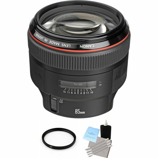 Canon EF 85mm F/1.2 L II USM Lens + UV Filter & Cleaning Kit Bundle