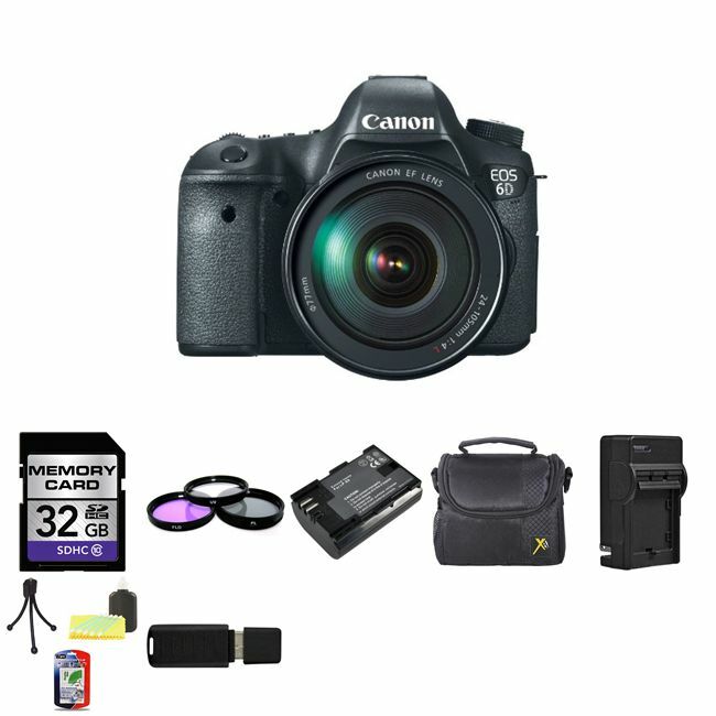 Canon EOS 6D Digital Camera w/ 24-105mm Lens 32GB Bundle