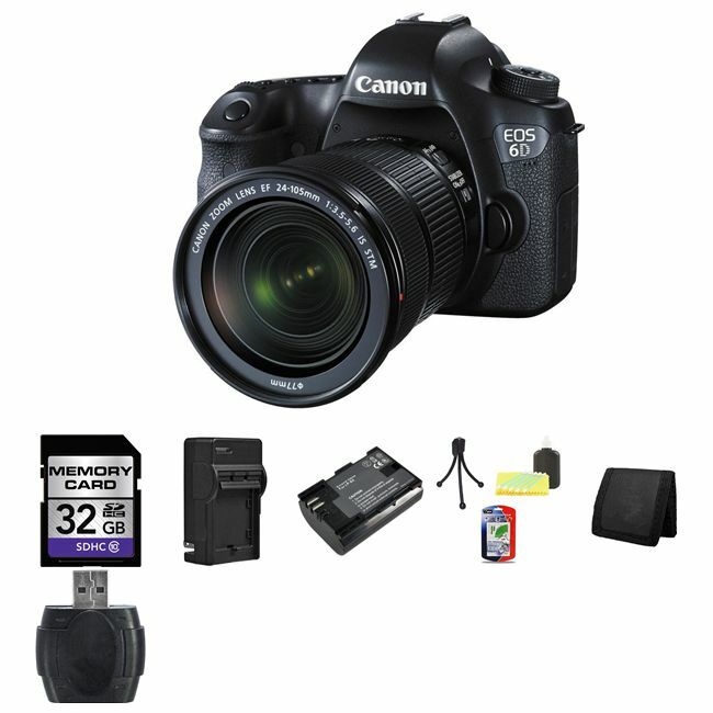 Canon EOS 6D DSLR Camera w/24-105mm STM Lens 32GB Package