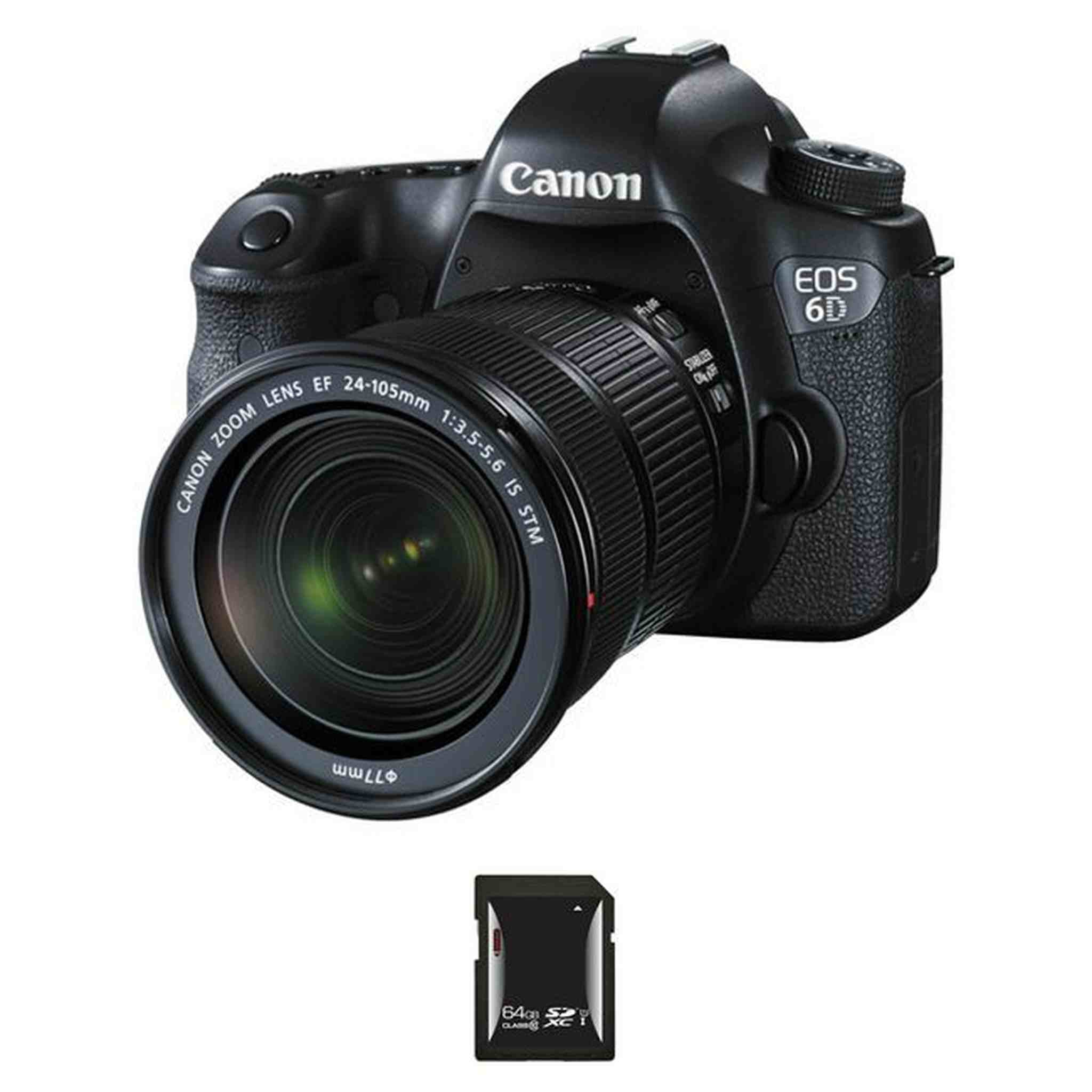 Canon EOS 6D DSLR Camera w/24-105mm STM Lens & 64 SDXC Card Canon