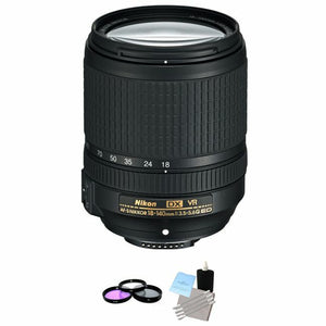Nikon AF-S DX NIKKOR 18-140mm f/3.5-5.6G ED VR Lens + UV Kit & Cleaning Kit Bundle