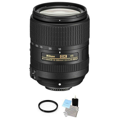 Nikon AF-S DX NIKKOR 18-300mm f/3.5-6.3G ED VR Lens + UV Filter & Cleaning Kit