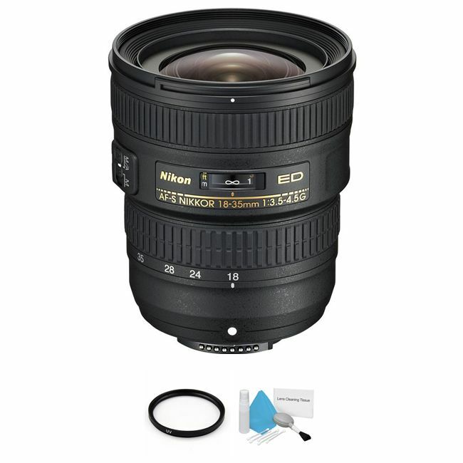 Nikon AF-S NIKKOR 18-35mm f/3.5-4.5G ED Lens + UV Filter & Cleaning Kit Bundle