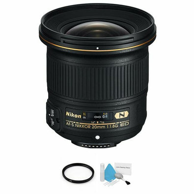 Nikon AF-S NIKKOR 20mm f/1.8G ED Lens + UV Filter & Cleaning Kit