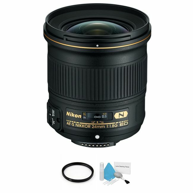 Nikon AF-S NIKKOR 24mm f/1.8G ED Lens + UV Filter & Cleaning Kit Bundle