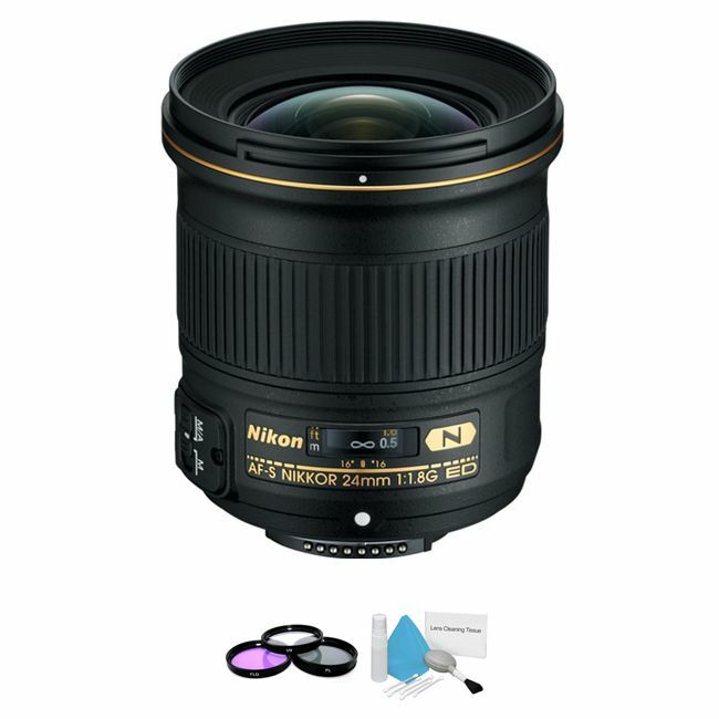 Nikon AF-S NIKKOR 24mm f/1.8G ED Lens + UV Kit & Cleaning Kit Bundle