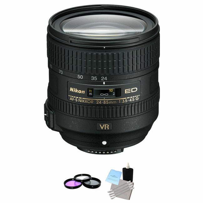 Nikon AF-S NIKKOR 24-85mm f/3.5-4.5G ED VR Lens + UV Kit & Cleaning Kit Starter Bundle