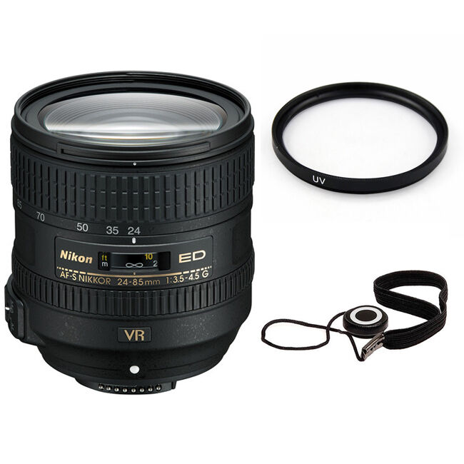 Nikon AF-S NIKKOR 24-85mm f/3.5-4.5G ED VR Lens Bundle