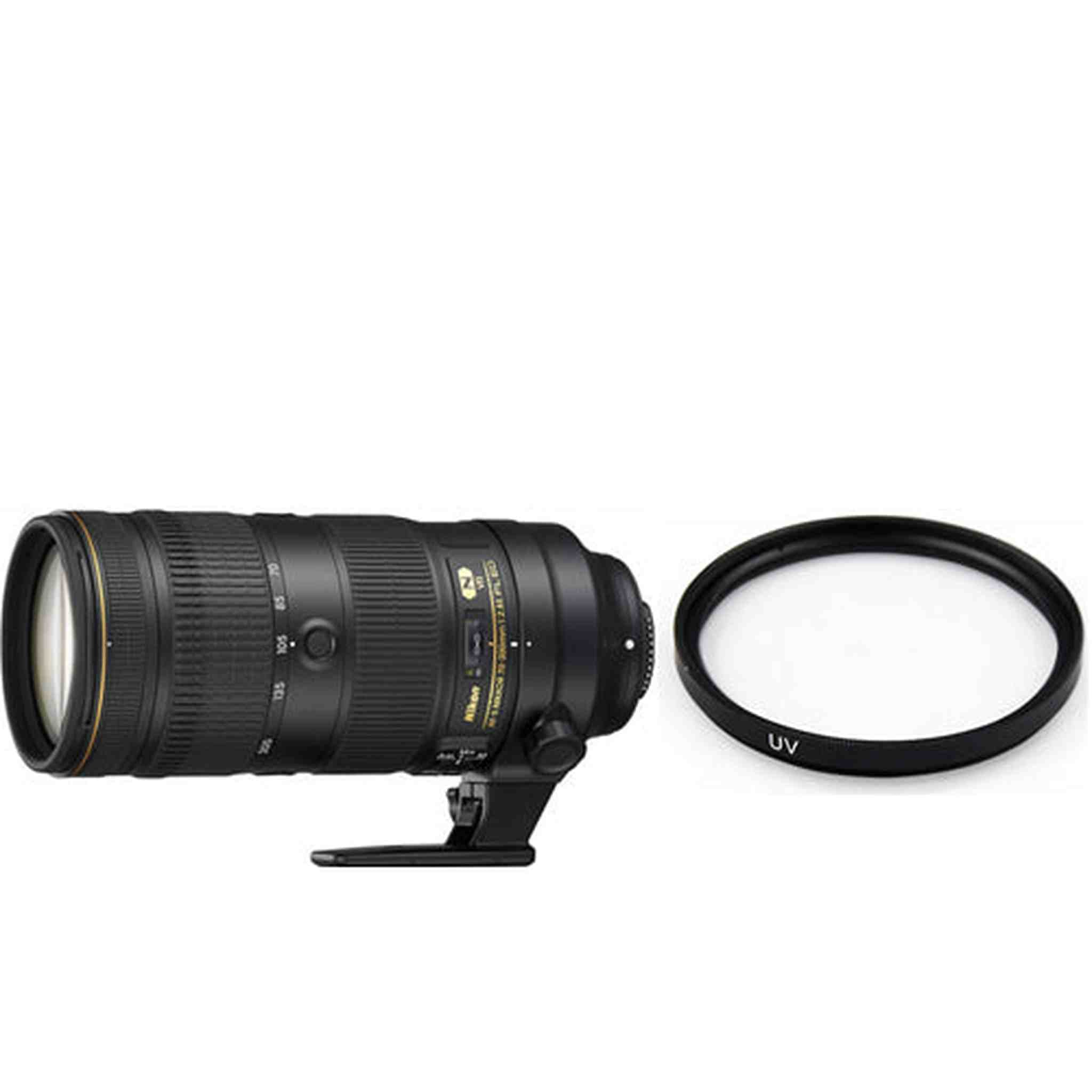 Nikon AF-S NIKKOR 70-200mm f/2.8E FL ED VR Lens + 77mm UV Filter Pro Bundle Nikon