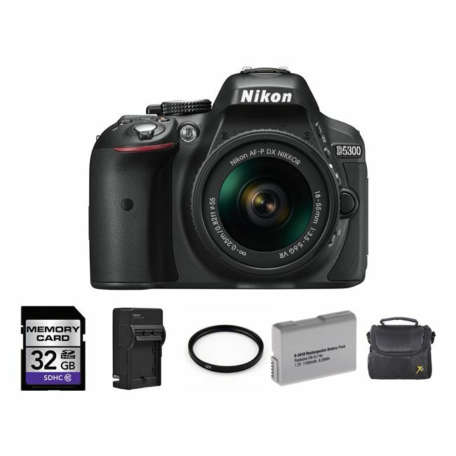 Nikon D5300 Digital SLR Camera w/18-55mm Lens + 2 Batteries, 32GB & More