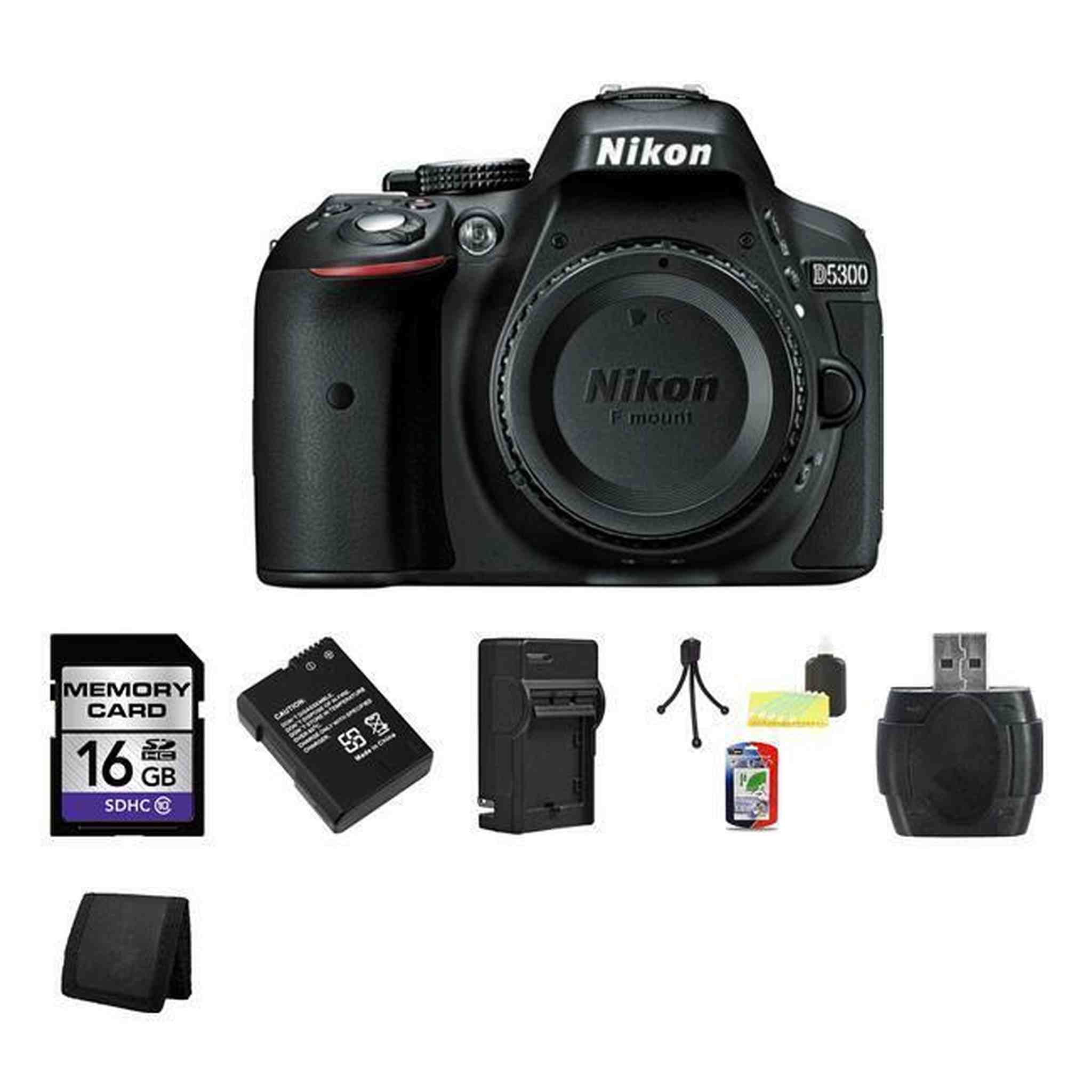 Nikon D5300 DSLR Camera - Black 16GB Package Nikon