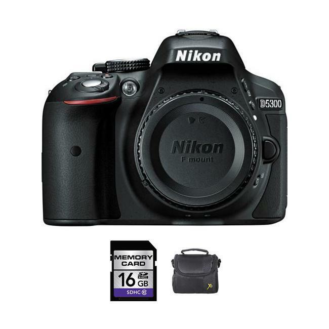 Nikon D5300 DSLR Camera - Black + 16GB & Case