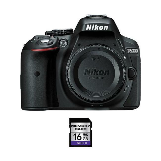 Nikon D5300 DSLR Camera - Black + 16GB SDHC Card