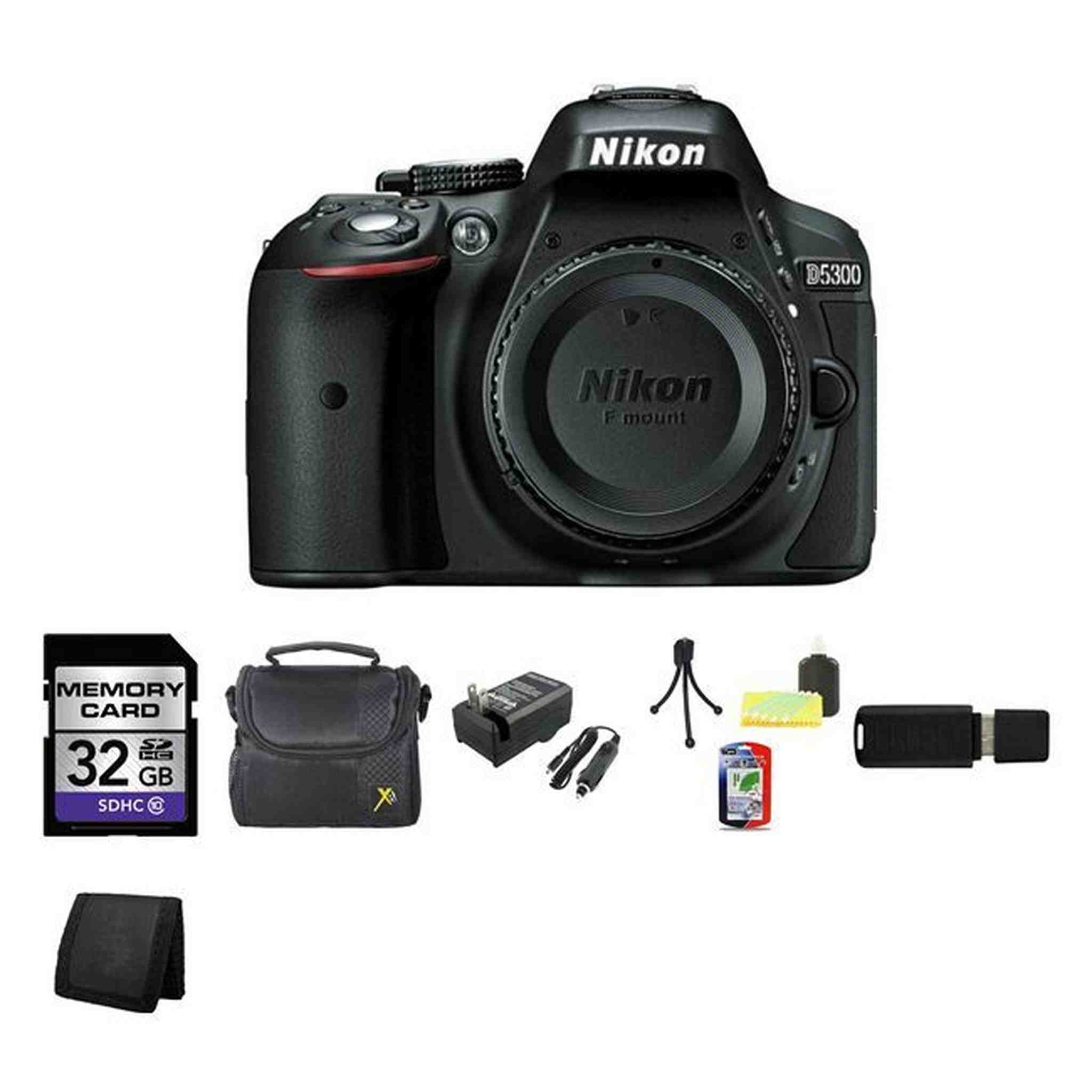 Nikon D5300 Digital SLR Camera Body - Black 32GB Best Value Kit Nikon