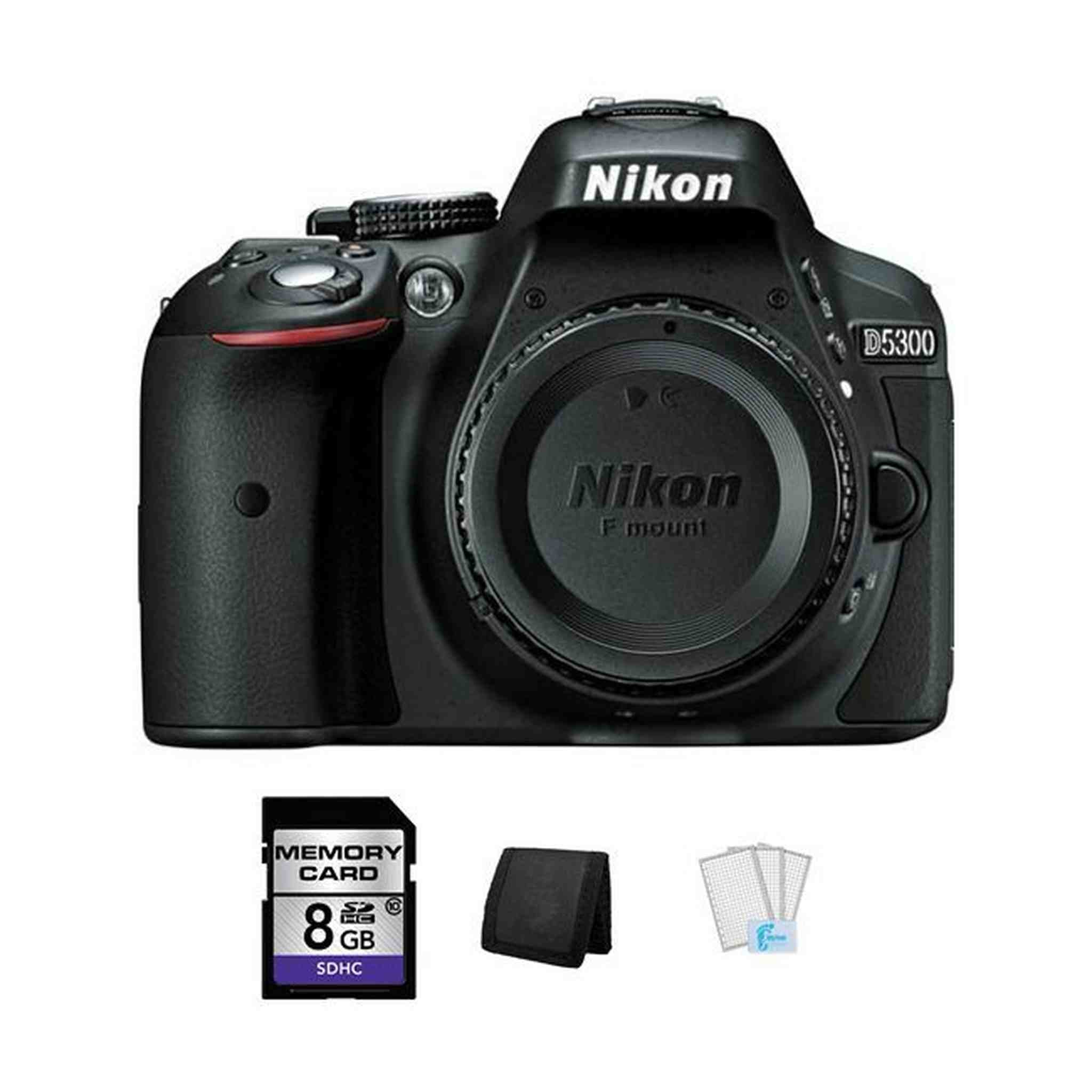 Nikon D5300 DSLR Camera - Black + 8GB, Memory Card Wallet & Screen Protectors Nikon
