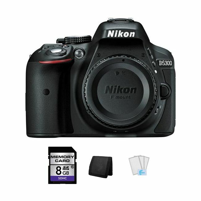 Nikon D5300 DSLR Camera - Black + 8GB, Memory Card Wallet & Screen Protectors