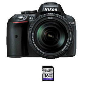 Nikon D5300 DSLR Camera - Black w/18-140mm Lens w/16GB SDHC Card Nikon