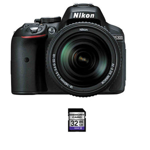 Nikon D5300 DSLR Camera - Black w/18-140mm Lens w/32GB SDHC Card Nikon