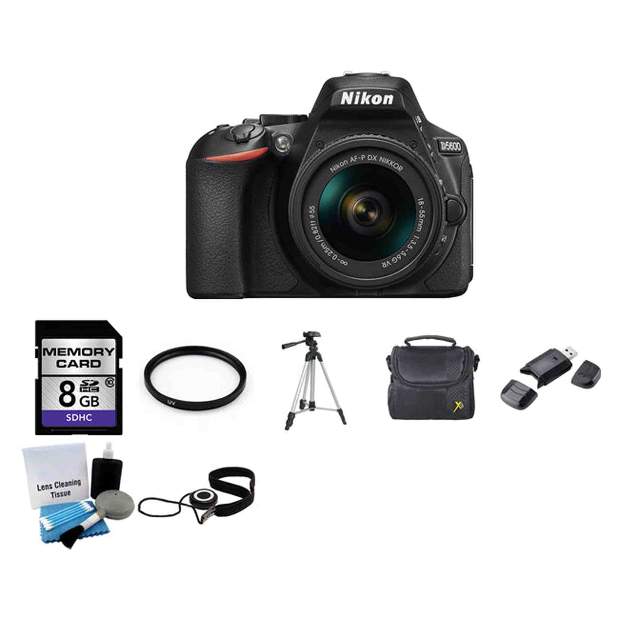 Nikon D5600 Digital SLR Camera w/18-55mm Lens 8GB Package