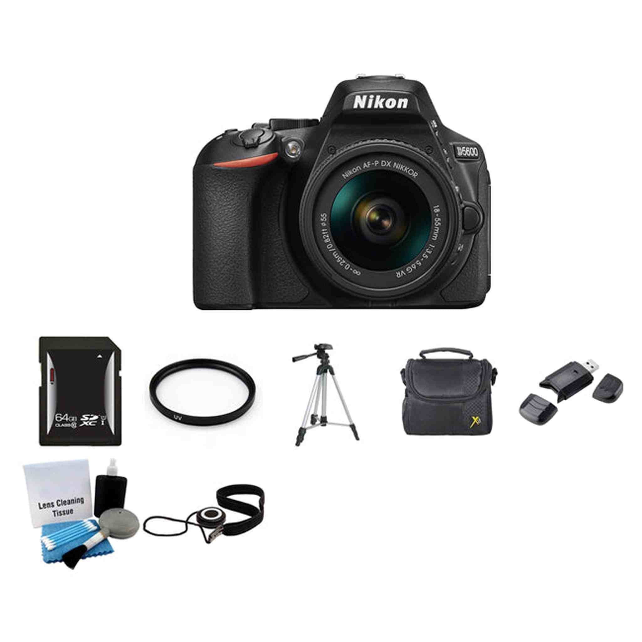 Nikon D5600 Digital SLR Camera w/18-55mm Lens 64GB Bundle