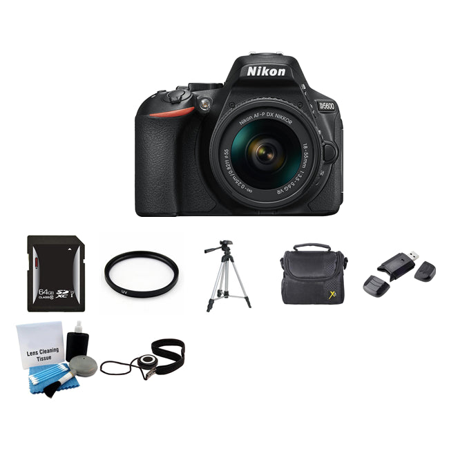 Nikon D5600 Digital SLR Camera w/18-55mm Lens 64GB Bundle