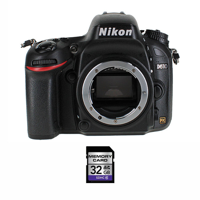 Nikon D610 DSLR Camera w/32GB SDHC Card Bundle