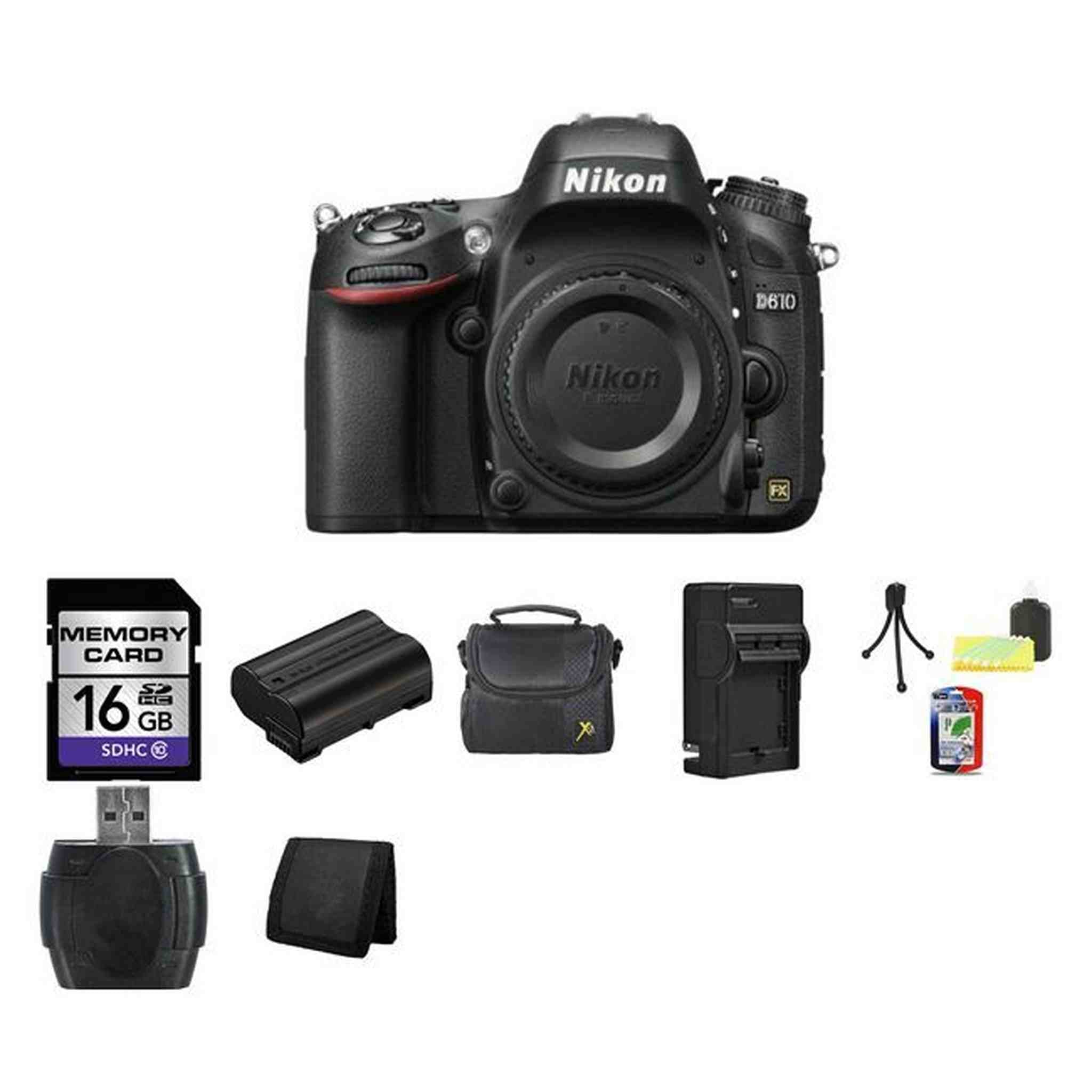 Nikon D610 Digital SLR Camera Body 16GB Package