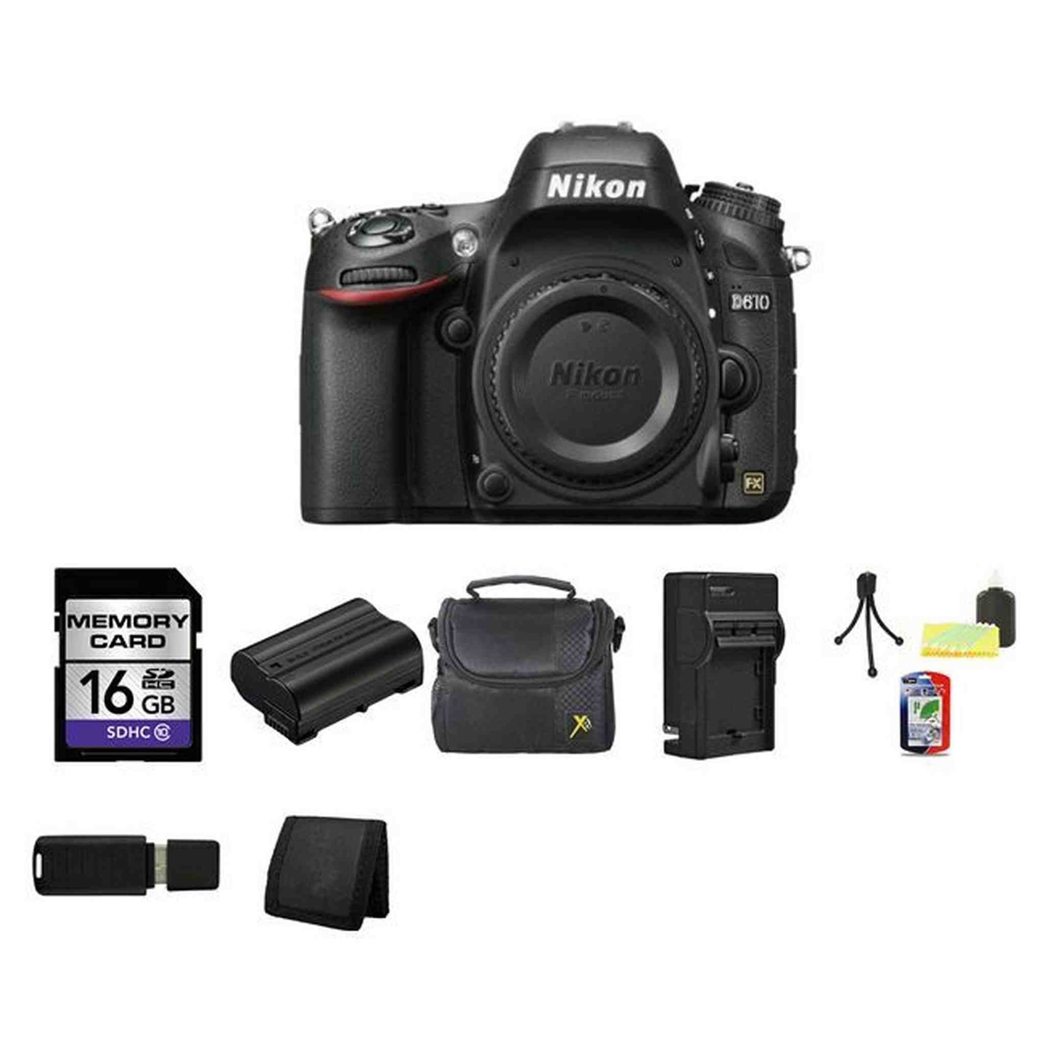 Nikon D610 Digital SLR Camera Body 16GB Package