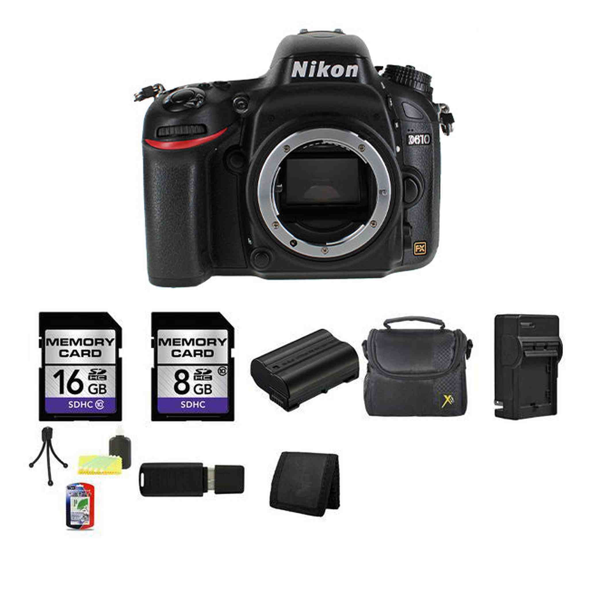 Nikon D610 Digital SLR Camera Body 24GB Package