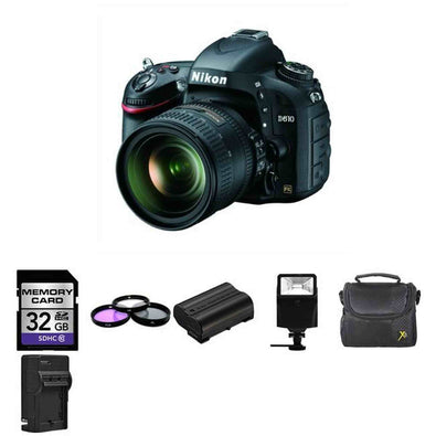 Nikon D610 Digital SLR Camera w/24-85mm + 2 Batteries, 32GB, Flash Starter Bundle